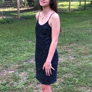 Navy sequins girls dress size 7/8